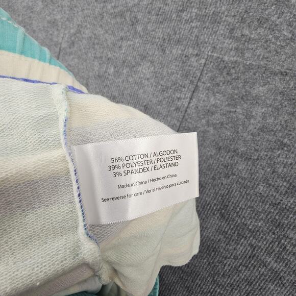 Wildfox Shorts Womens XL Blue White Green Striped Drawstring Pockets Loungewear - Picture 5 of 6